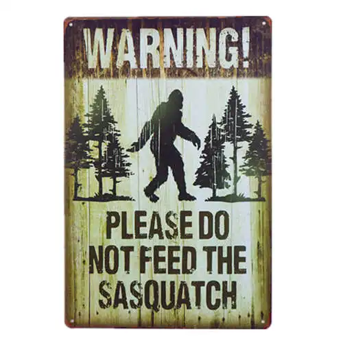 Предупреждающая Оловянная металлическая табличка Zombie Sasquatch винтажный Ретро