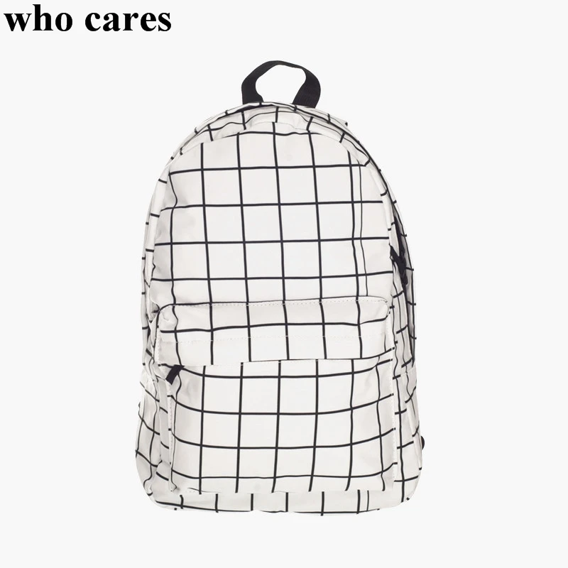 Nueva mochila de lona a cuadros para mujeres 2018 moda tendencia casual niñas mochilas escolares mochilas de impresión hombres mochila