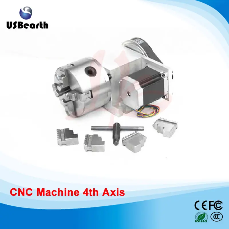 

Russia no tax Rotary axis 5M-6-80B 80mm 4 jaw chuck for mini cnc router