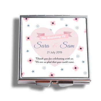 

Custom Pocket Mirror Personalized Compact Mirror Wedding Anniversary Party Favor Wedding Gift Portable Cosmetic Mirrors 50pcs