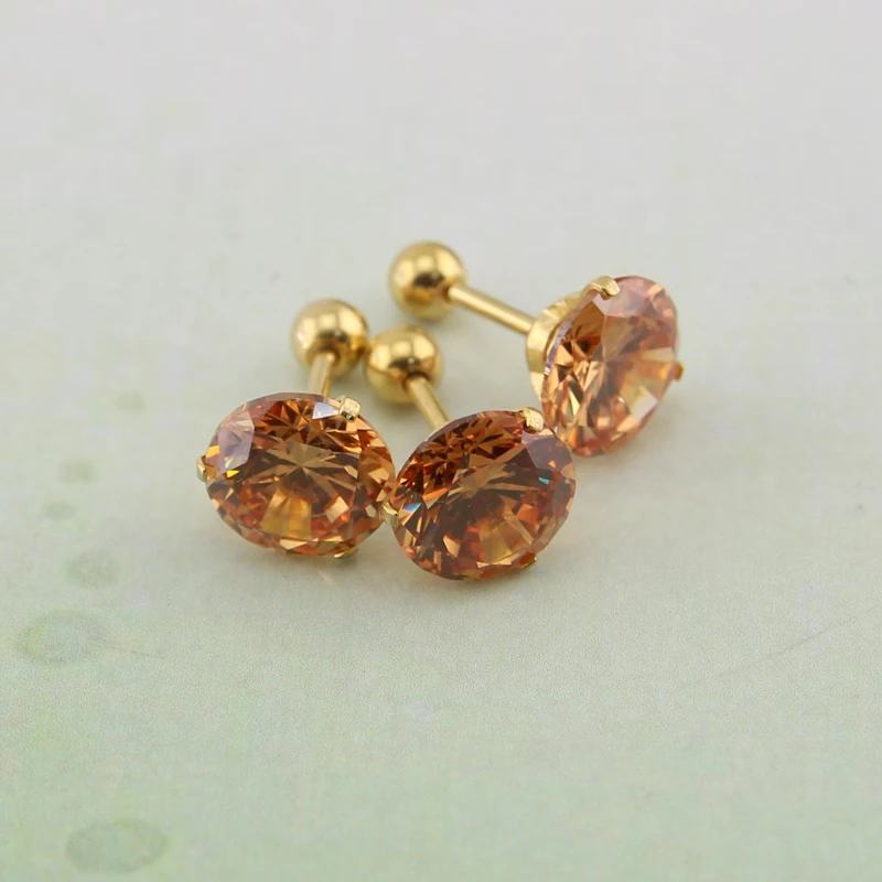 Серьги гвоздики с кристаллами и фианитами 3 9 мм 16 г|stud box|earring ladderearrings clay |