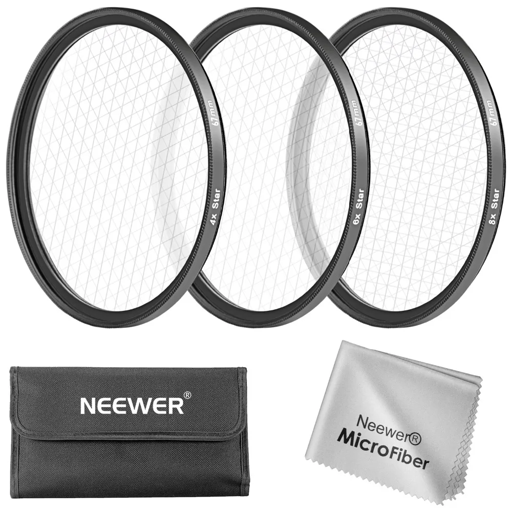 

Neewer 67MM 3 Pieces Points Star Lens Filters Kit for Canon EOS Rebel T5i/4i/3i/3/2i/1i DSLR Camera with a 18-135MM Zoom Lens