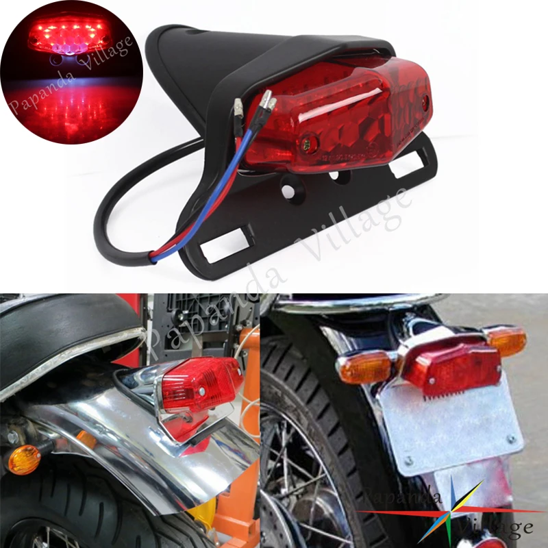 12V LED Fari Posteriori Stop Coda Freno Luce Per Harley Chopper Bobber Cafe Racer 