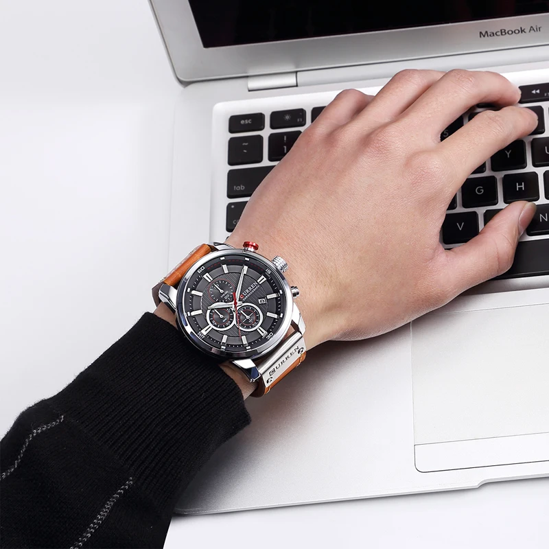 Curren часы Лидирующий бренд Мужские часы с хронографом спортивные водонепроницаемые часы Мужские часы военные Роскошные мужские часы Аналоговые Кварцевые