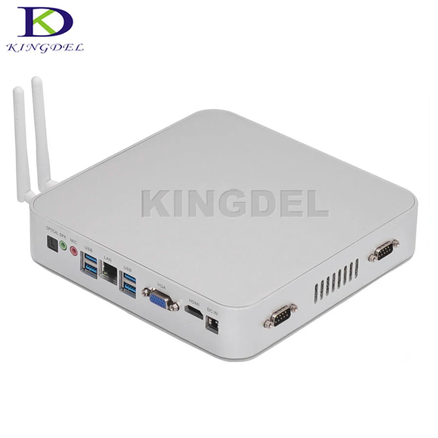 

New arrived Intel Celeron N3150 Quad Core mini computer HDMI VGA 2*COM rs232 WIFI 3D game support Fanless HTPC NC630