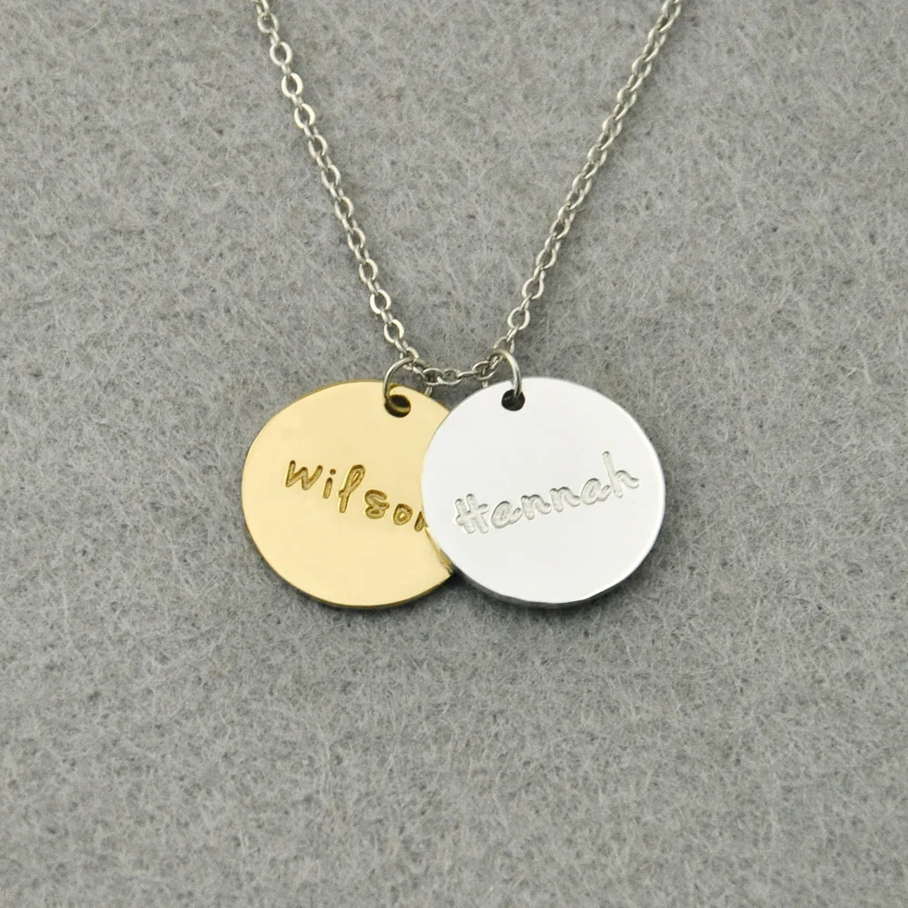 

Personalized Name Discs Necklace, Engraved Name Necklace, Custom Names, Gift For Family Friends Valentines Gift