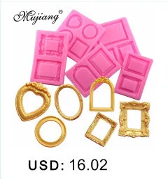 Mujiang European Frame Silicone Molds Cake Border Decoration Fondant Mold Relief Candy Chocolate Gumpaste Fimo Clay Moulds