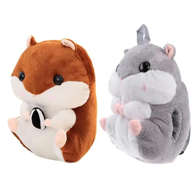 cartoon hamster doll toy with blanket plush backpacks cute hamster