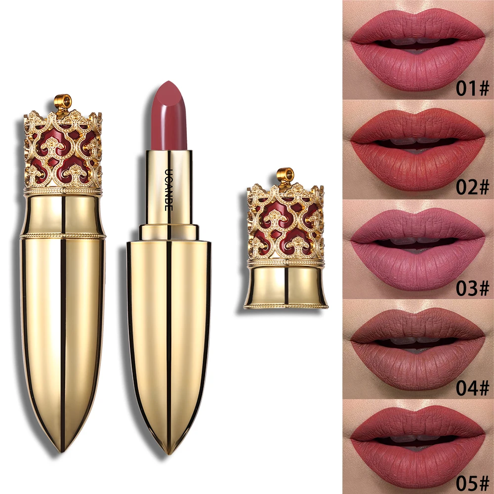 

UCANBE Crown Velvet Matte Lipstick Makeup Set Golden Nude Long Lasting Pigment Lips Stick Rouge Natural Cosmetic