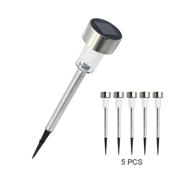 

5pcs/lot Stainless Steel Solar Lawn Light Garden Solar Power Light Outdoor Solar Lamp For Spot Light Outdoor Landscape Yard