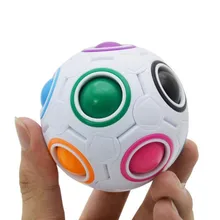 Fun Creative Spherical Magic Cube Speed Rainbow Football Ball Children Kids Spherical Magic Cube Learning Education Puzzle Toys