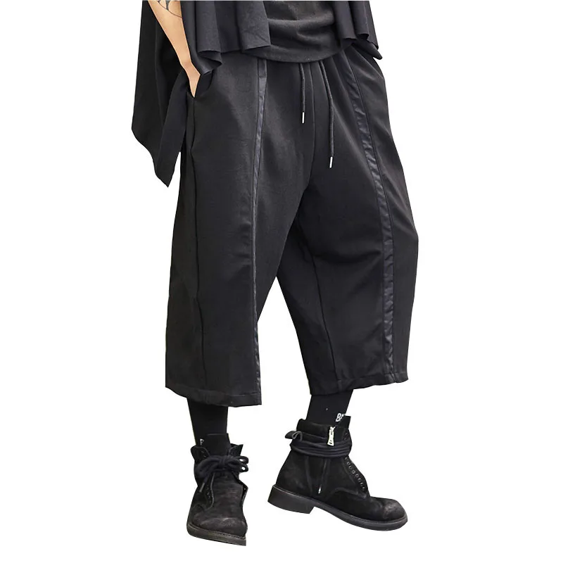 Men High Street New Loose Fashion Casual Harem Pants Streetwear Dark Black Wide Leg Trousers Male Japan Style Kimono Pants