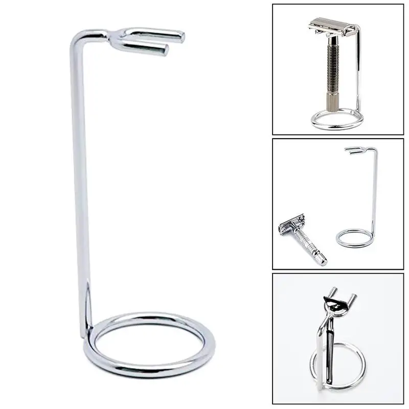 1PC New Men Shaving Shaver Shelf Art Stainless Steel Razor Holder Shaving Razor Rack Bathroom Safety 2