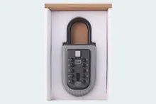 Best Price Outdoor Key Safe Box Keys Storage Box Padlock Use Four Password Lock Alloy Material Keys Hook Security Organizer Boxes