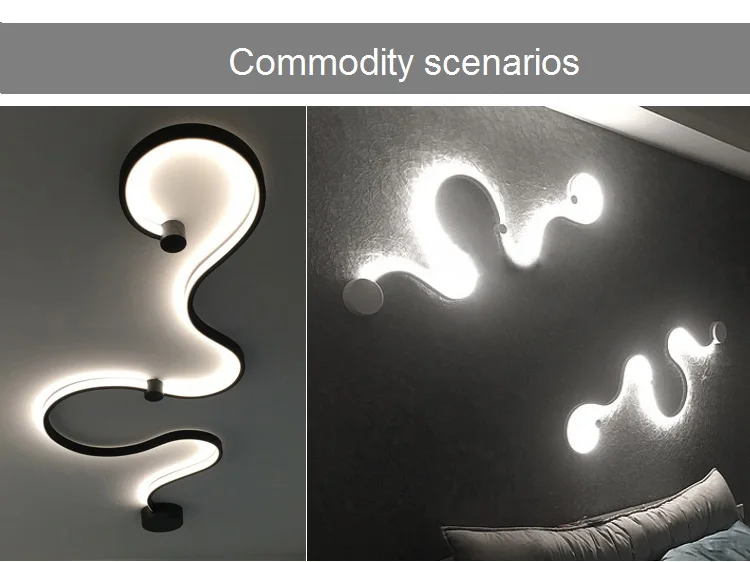 Современная креативная настенная лампа черного/белого цвета Светодиодная Крытая гостиная спальня прикроватная лампа коммерческое украшение помещений потолочная лампа