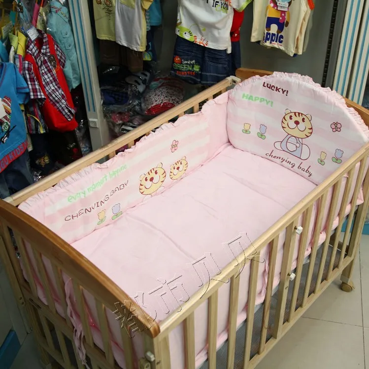 ФОТО 4PCS crib bumper Baby Bedding Set for Girls Crib Bumpers,Newborn Baby bumper baby crib bedding sets newborn