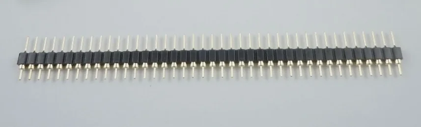 100pcs 1x40 Pin 2.54mm Pitch Pin Header double insulator Male single row straight round pin 2.54 pitch through hole gold plated