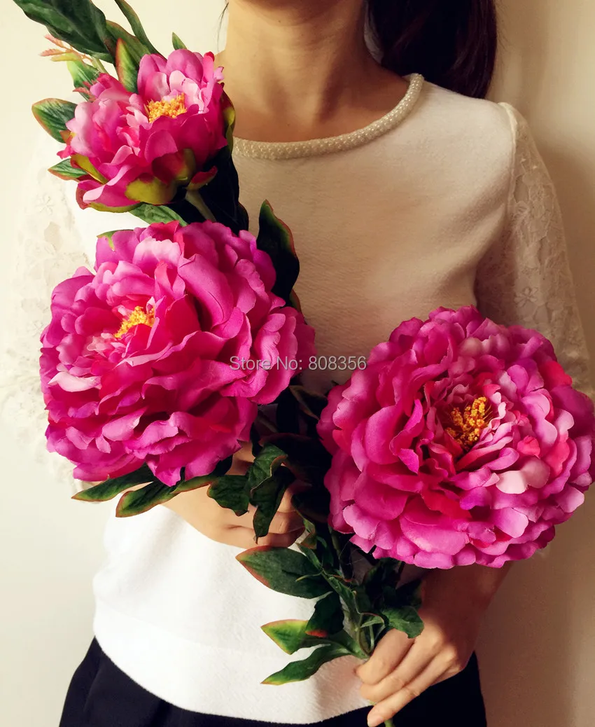 Buy Large Size Peony Flower Fake Peonies 6 Colors for