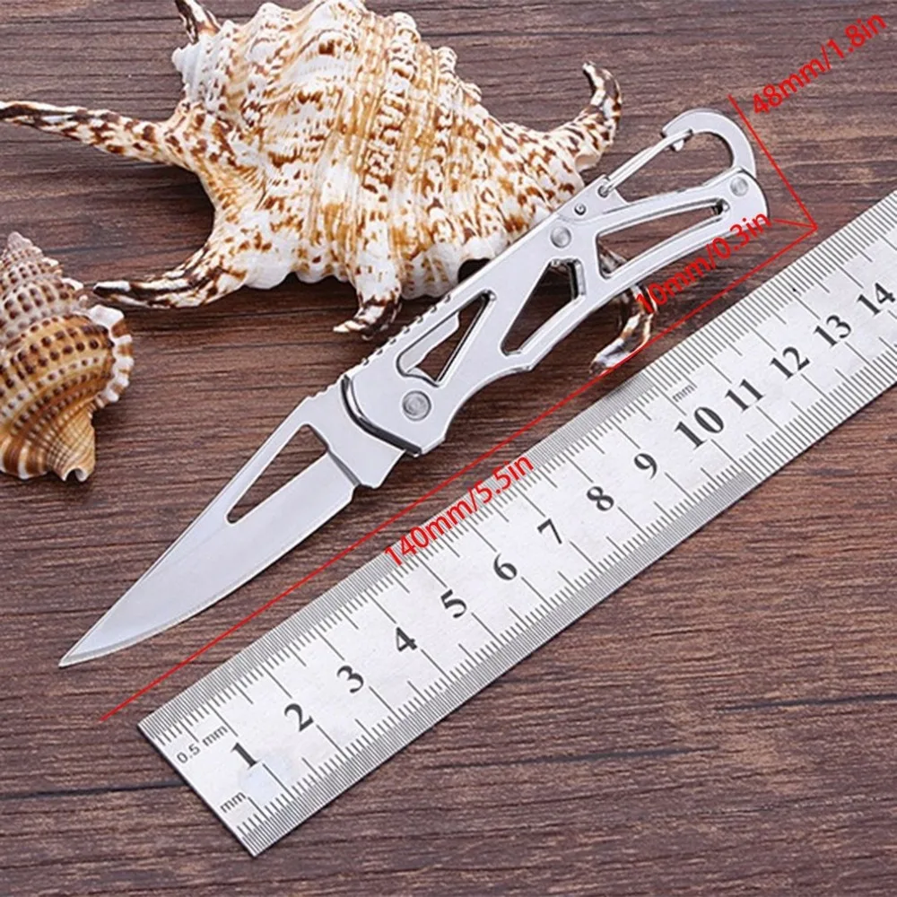 Портативный мини нож из нержавеющей стали в форме листа, Походный нож для самообороны, нож для выживания в чрезвычайных ситуациях