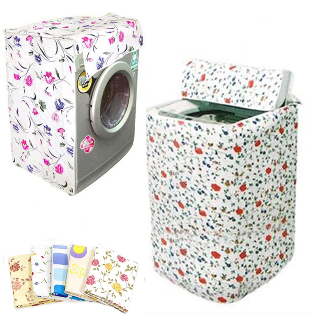 

Front Loading Washing Machine PVC Dustproof Cover Household Practical Floral Waterproof Washing Machine Dust Cover Case
