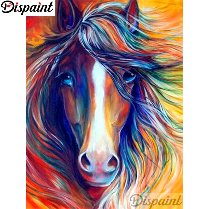 

Dispaint Full Square/Round Drill 5D DIY Diamond Painting "Animal horse" Embroidery Cross Stitch 3D Home Decor A11193
