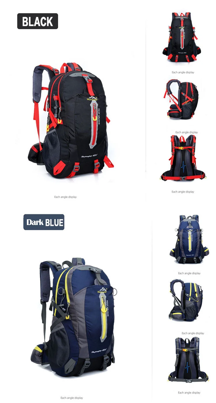 Водонепроницаемый рюкзак для скалолазания, рюкзак 40л, спортивная сумка для улицы, рюкзак для путешествий, походный рюкзак, Женский походный рюкзак для мужчин