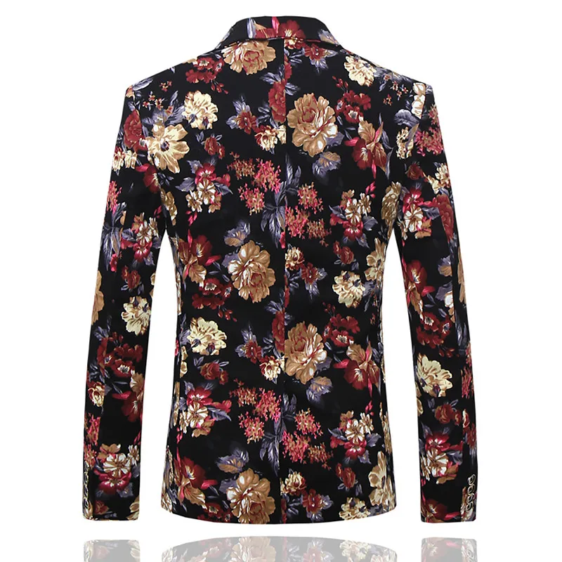 YUNCLOS New Men Suit 2 Pieces Floral Latest Coat Pant Designs Holiday Party Dress Stage Perform Suits Best Men's Blazer 6XL