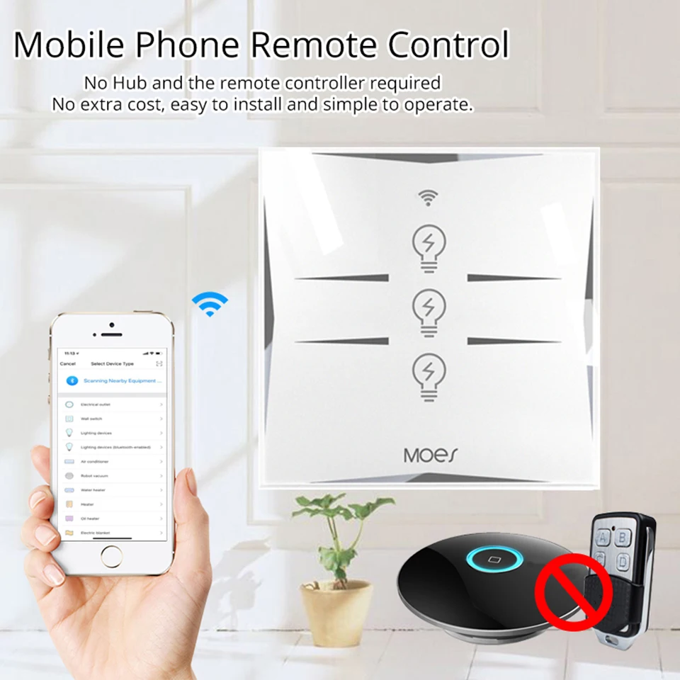 Wifi Smart стены сенсорный выключатель ЕС Мощность мобильное приложение Remote Управление работает с Amazon Alexa Google дом 3gang нет концентратор требуется