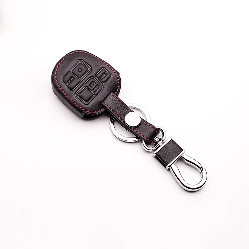 Car styling 3 button leather key case for Toyota RAV4 Camry Crown GZKANDM car key remote control car key chain key chain cover 