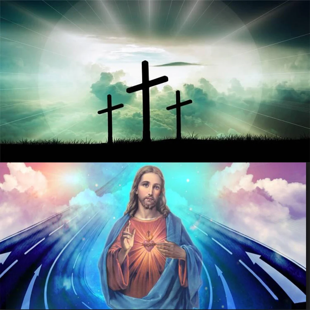 

5D Diamond Embroidery Jesus cross DIY Diamond Painting Cross stitch Diamond Mosaic Full Square Decoration Paintings gift ZX906