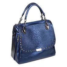2016 European Fashion Genuine Leather Bags Women Crocodile Pattern Handbags Tote Shoulder Bag Casual Crossbody Messenger Bags