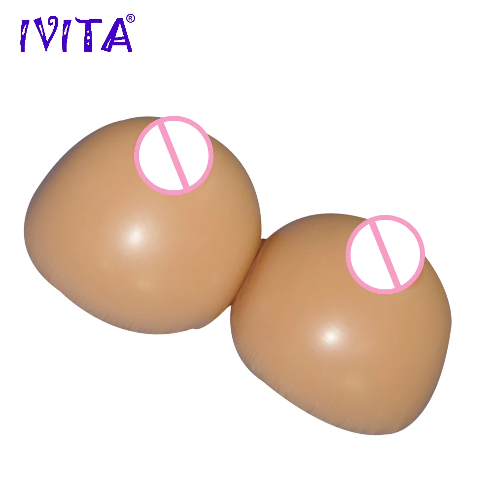 

IVITA 1400g Circular Artificial Realistic Silicone Breast Forms Fake Boobs Breasts For Women Mastectomy Transgender Enhancer
