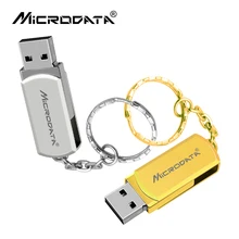 Горячая Металлическая Вращающаяся usb флеш-накопитель 4 ГБ 8 ГБ 16 ГБ 32 ГБ 64 Гб серебро/золото/черный карта памяти, Флеш накопитель USB 2,0 U диск