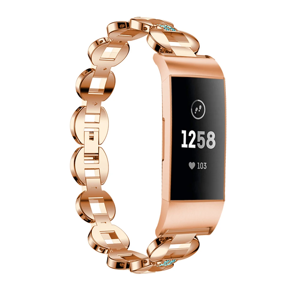 Ремешки для часов для Fitbit Charge 3 умные часы из нержавеющей стали металлический ремешок на руку женские ювелирные изделия браслет для зарядки 3 ремни