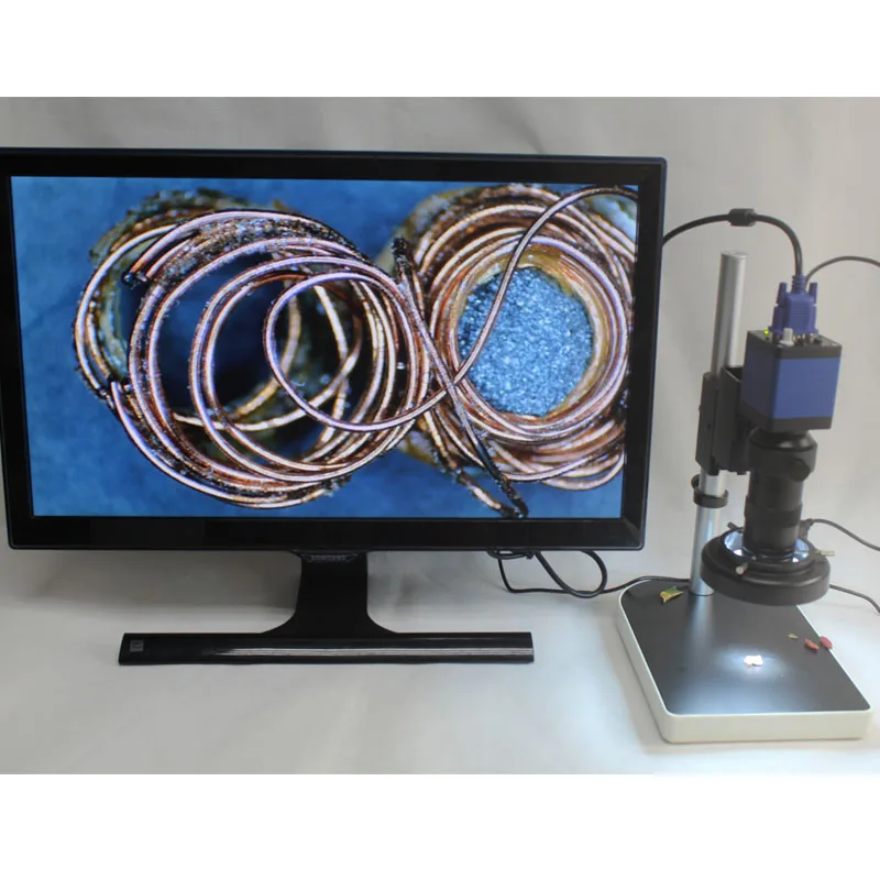 

Full HD 2.0MP VGA Industrial Microscope Camera+8X-130X Optical C-Mount Lens+LED Lights+Adjustment Holder