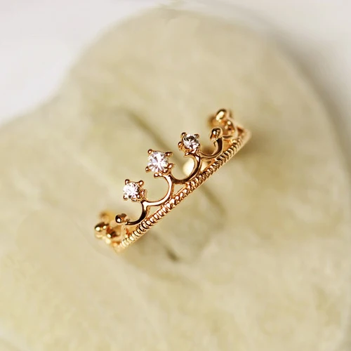 Aliexpress.com : Buy New Lovely Korean Style Crystal Crown ring Alloy ...