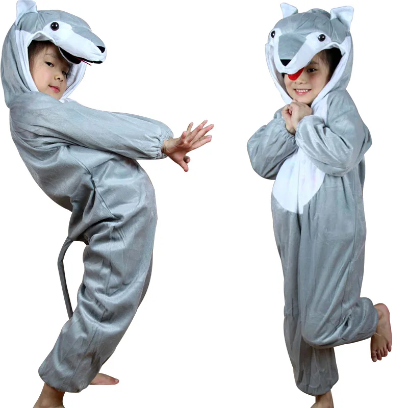 Animal Big Bad Wolf Cartoon Animal Suits / Children's Day Performance Clothing / Halloween Kids Cosplay Costume Fancy Dress Animal Big Bad Wolf Cartoon Animal Suits / Children's Day Performance Clothing / Halloween Kids Cosplay Costume Fancy Dress