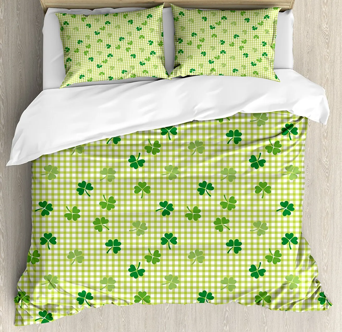 Irish Duvet Cover Set Retro Classical Checkered Pattern Decorated