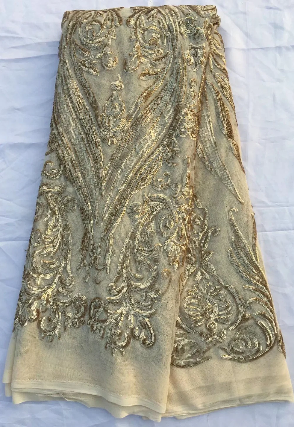 

Nigerian Tulle Lace Fabric Fast Shipping African Lace Fabric For Wedding Embroidery sequins lace fabric