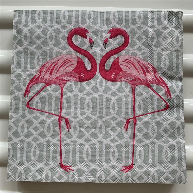 

Decoupage table paper napkin elegant tissue vintage towel cute bird pink flamingo birthday wedding party home beautiful decor 20