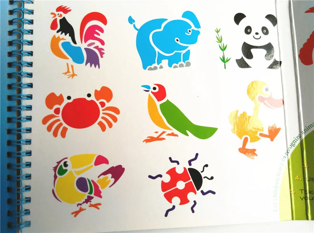 kids plastic stencils for painting book cartoon picture template for coloring animal dinosaur vehicles drawing toy - Kids Painting Book kids plastic stencils for painting book cartoon picture template for coloring animal dinosaur vehicles drawing toy - Kids Painting Book