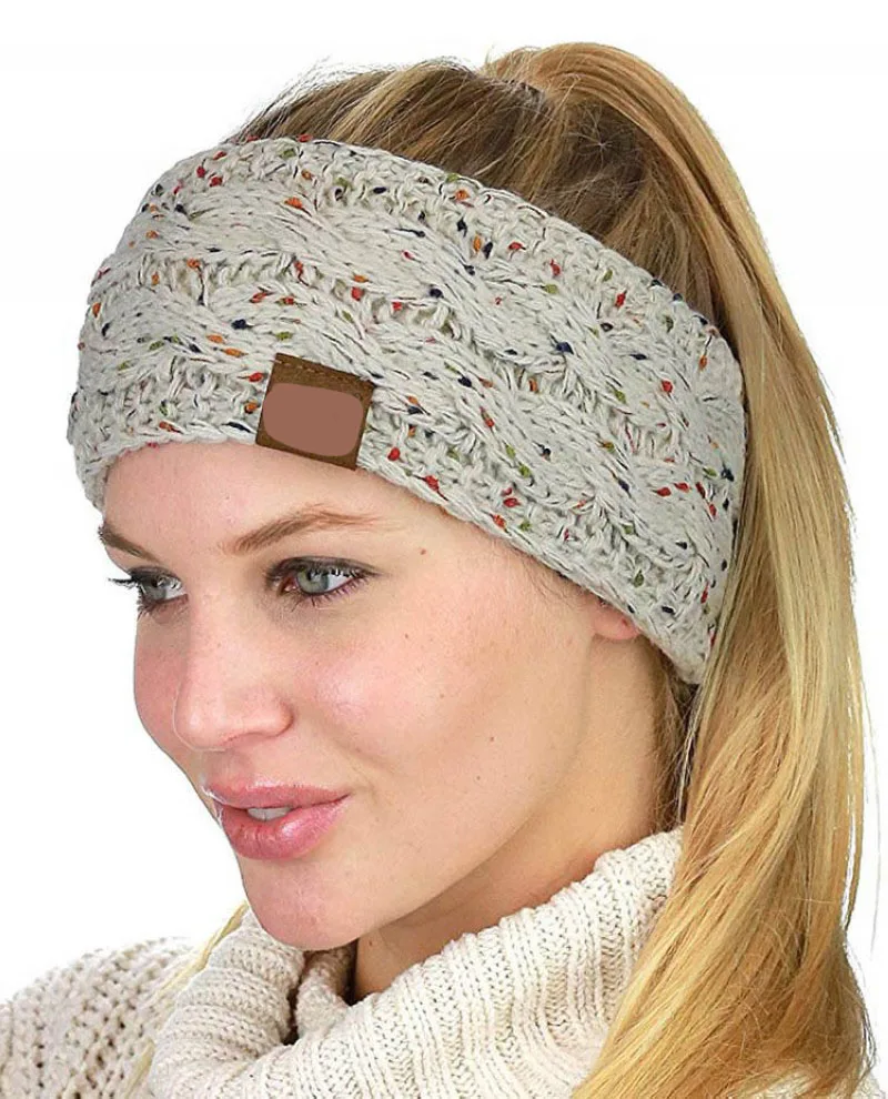 

Multi Colorful Knitted Crochet Twist Women Headband Winter Ear Warmer Elastic Hair Band for Women's Wide Hair Accessories