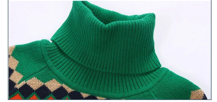 Свитер для мальчиков, коллекция года, теплый цветной свитер с высоким воротником, вязаный красивый свитер с высоким воротником для маленьких мальчиков-подростков