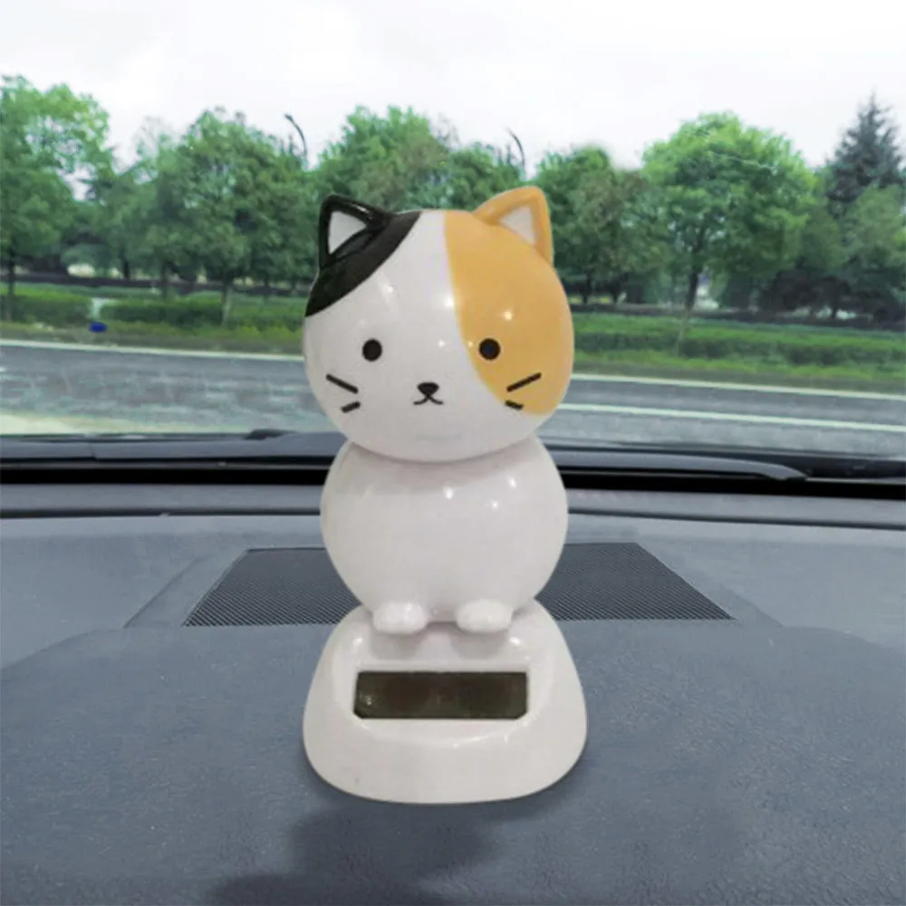 Автомобиль орнамент ABS солнечных батареях качающейся головой Cat Автомобильные украшения игрушки для приборной панели авто декоративные игрушечная кошка Gift5.4