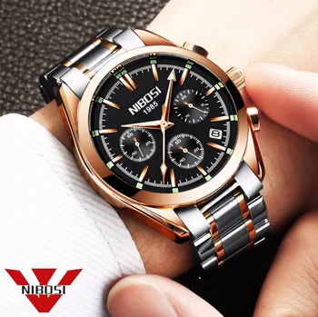 

NIBOSI Relogio Masculino Saat Men Watches Top Brand Luxury Fashion Business Quartz Watch Men Sport Metal Waterproof Wristwatches