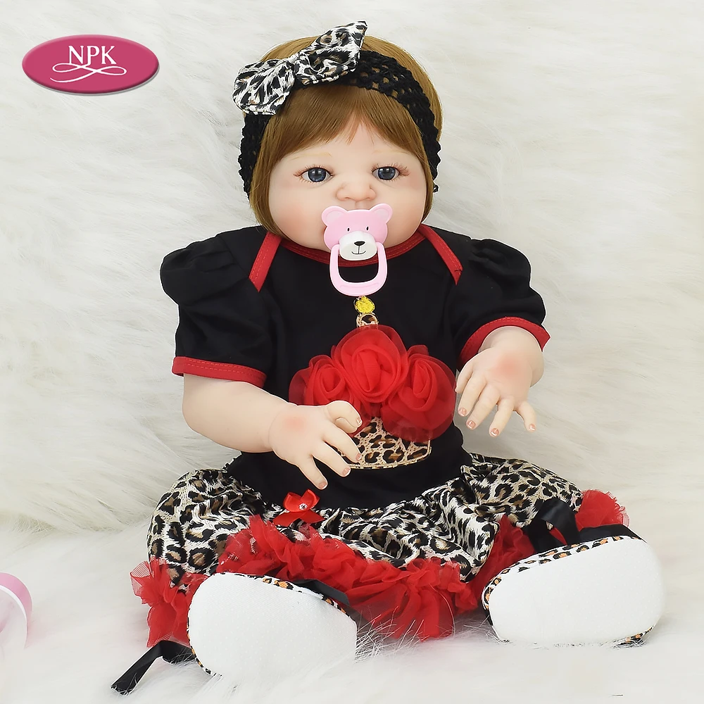 

NPK Real Lifelike Realisitc Girls Doll Reborn Baby 57CM Full Body SIlicone Newborn Princess Babies Doll Bathe Toys Reborn Bebe