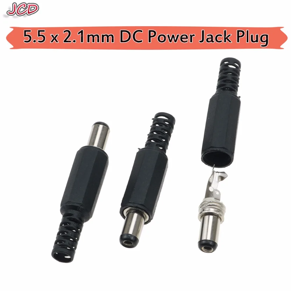

JCD New DC power plug 9mm length 5.5 x 2.1MM 30V 1A Electrique Connectors Female Mount Socket Jack Plug Wire Terminals Adapter