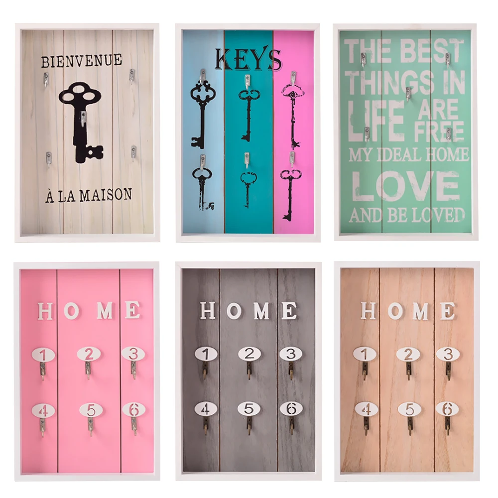 

1PC Key Holder Wall Mounted Keys Storage Hanger Organizer With 5/6 Hooks Organizer Home Decorative Organizer Space Saver