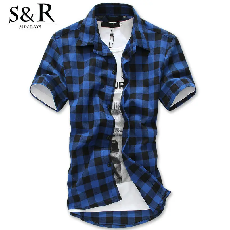 Casual Flannel Shirt Men 2015 New Autumn Luxury Plaid Shirts Slim fit ...