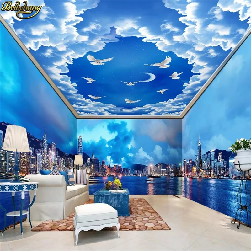 Beibehang заказ Гонконг ночь фотообои с пейзажем гостиная спальня фон 3D обои росписи обои для стен